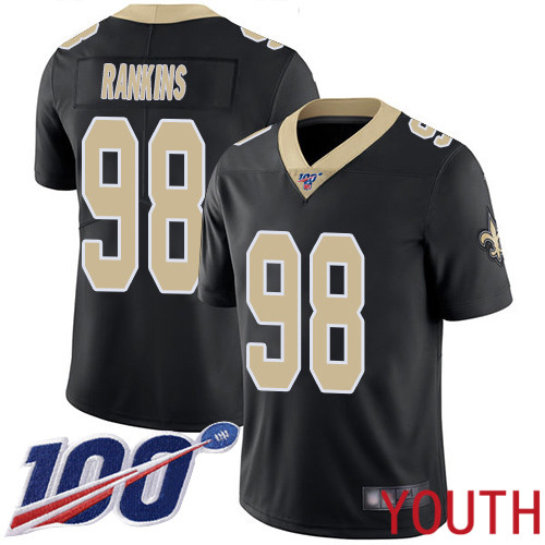 New Orleans Saints Limited Black Youth Sheldon Rankins Home Jersey NFL Football #98 100th Season Vapor Untouchable Jersey->women nfl jersey->Women Jersey